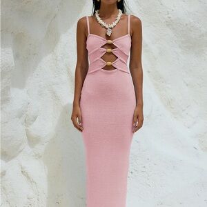 NORMANI MIDI DRESS - Pink - RUNAWAY THE LABEL